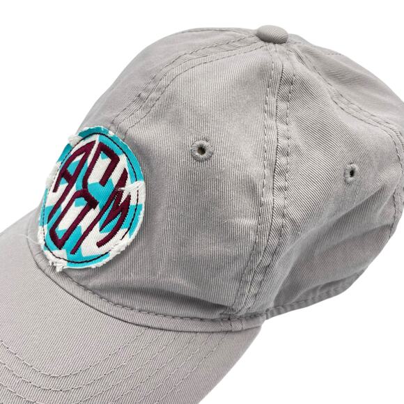 Gray Texas A&M Turquoise Chevron Patch Y2K Style Cotton Ball Cap Collegiate Hat - Picture 2 of 7
